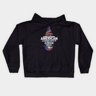 Christmas Tree  American Grown With Czech Roots - Gift for Czech From Czech Republic Kids Hoodie